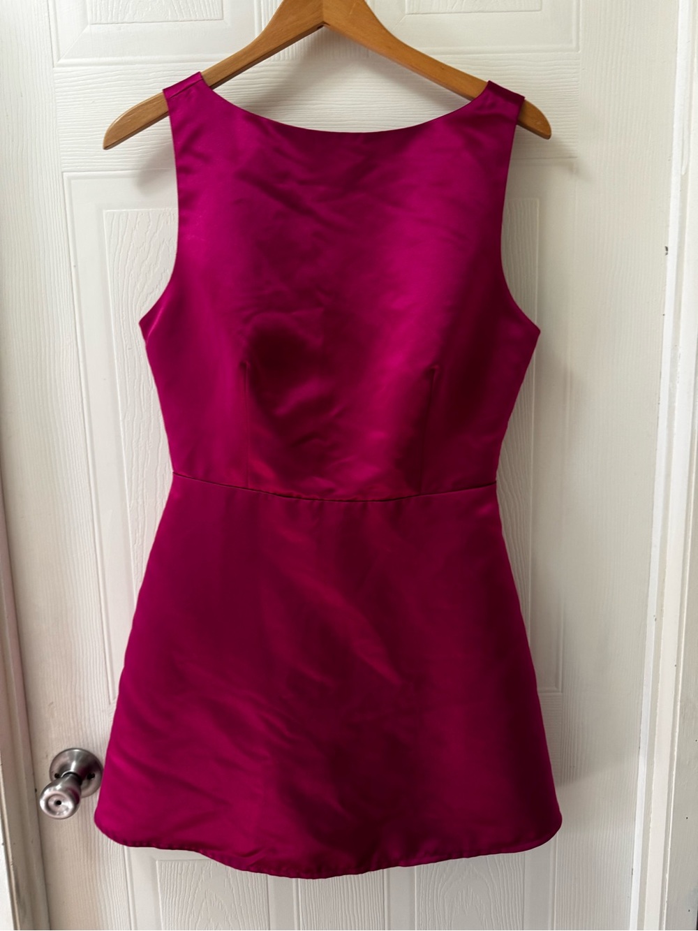 Reformation Fuchsia Satin Mini Dress